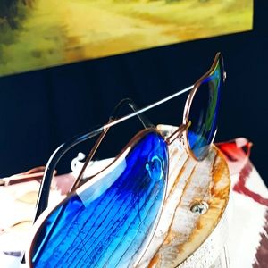 Womens Heart Summer Fashion Midnight Blue Sunglasses